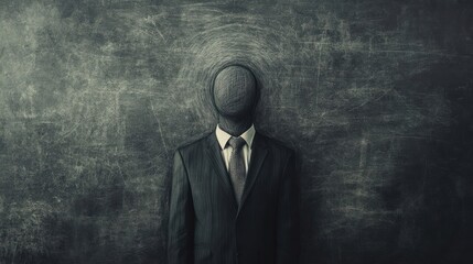 Obraz premium Anonymous businessman figure against a textured wall
