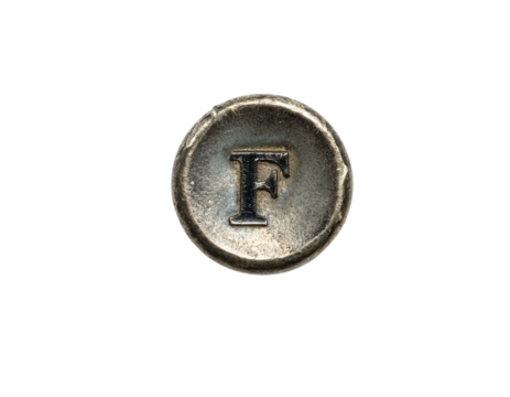 Vintage Typewriter Key: F