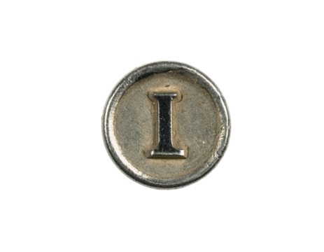 Vintage Typewriter Key: I
