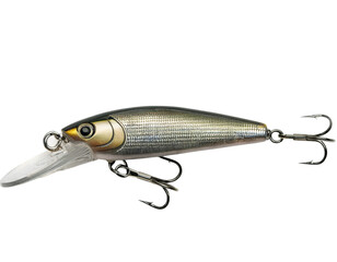 Silver fishing lure close-up