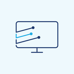 Computer icon logo vector illustration, monitor template