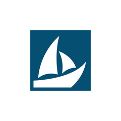 Sail boat icon logo vector illustration