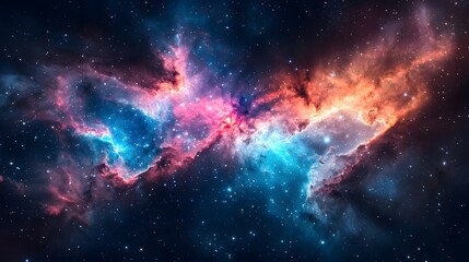 Obraz premium Luminous cosmic gas clouds illuminate the galactic landscape