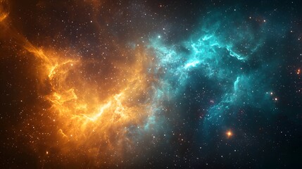 Fototapeta premium Cosmic nebula formation outer space digital art stellar environment wide angle celestial wonder