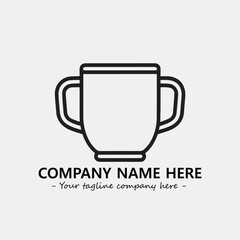 Cup illustration black and white for logo company vector image
