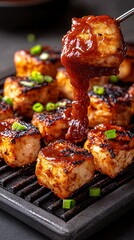 Grilled BBQ Cheese Cubes