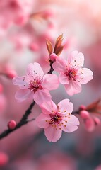 Obraz premium a close up of pink flowers