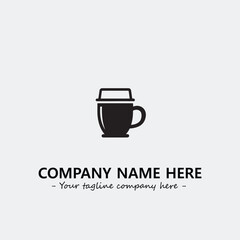 Cup illustration black and white for logo company vector image
