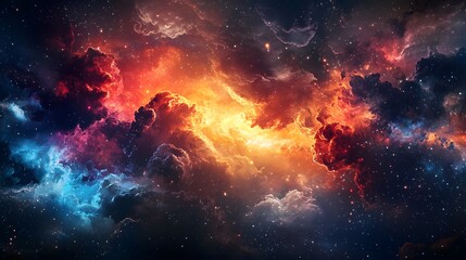Ethereal interstellar clouds cosmic space digital art vast universe dreamy perspective