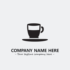 Cup illustration black and white for logo company vector image
