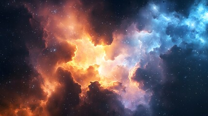 Fototapeta premium Galactic enchantment swirling glowing gaseous clouds in space
