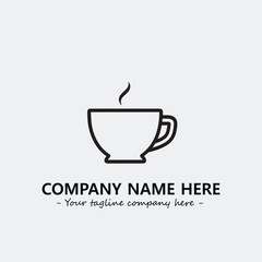Cup illustration black and white for logo company vector image
