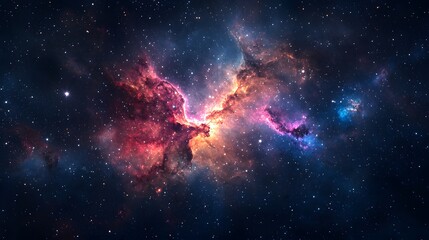 Fototapeta premium Majestic nebula formation deep space cosmic imagery glowing stars celestial view galactic wonders
