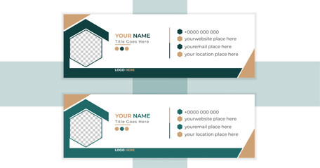 Naklejka premium Modern and minimalist email signature with an another photo place template design or email folder template corporate email signature design template