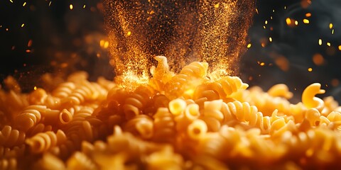a close up of macaroni