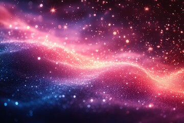 Obraz premium Abstract digital glitter wave background; vibrant colors