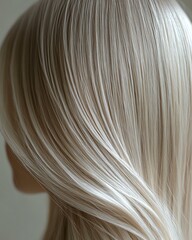 Naklejka premium Shiny healthy hair texture for beauty product, elegant advertising background with shiny healthy hair concept Soft, silky blonde hair flowing elegantly.