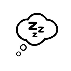 Sleep zzz doodle symbol. Sleepy dream icon. Doodle comic sketch style vector illustration.