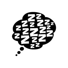 Sleep zzz doodle symbol. Sleepy dream icon. Doodle comic sketch style vector illustration.