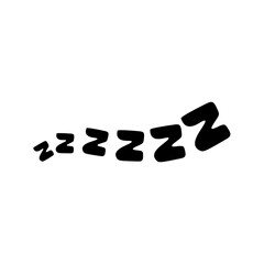 Sleep zzz doodle symbol. Sleepy dream icon. Doodle comic sketch style vector illustration.