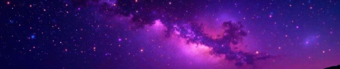 Obraz premium Twinkling starfield against a deep purple night sky, astronomical, twinkling stars, space