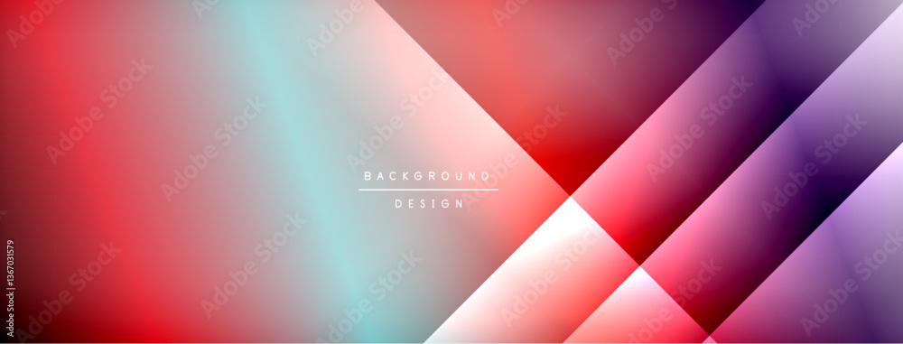 Poster Colorful gradient with lines made of shadow and light. Creative background