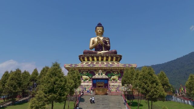 Rabong or Ravangla is a small town with an elevation of 8000 feet located, near Namchi City in the Namchi district of the Indian state of Sikkim. Namchi, Pelling and Gangtok. 4k Drone view.	