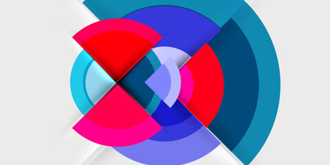 Fototapeta premium Circle and semi circle geometric background. Vector Illustration For Wallpaper, Banner, Background, Card, Book Illustration, landing page