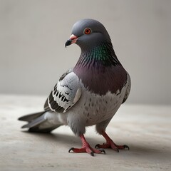 Colorful Pigeon Bird with Iridescent Feathers