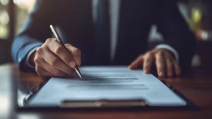 Fototapeta premium Businessperson signing documents