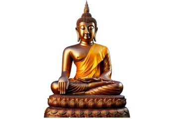 Buddha statues,stand isolated on a transparent or white background