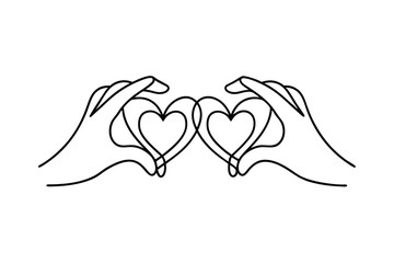Fototapeta premium Two Hands Forming Interlocking Hearts Love, Unity, and Care