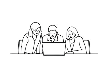 Teamwork Collaboration Business Professionals Analyzing Data on Laptop