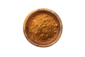 Brown powder in wooden bowl spice ingredient cooking food recipe culinary herb