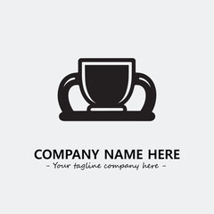 Cup illustration black and white for logo company vector image
