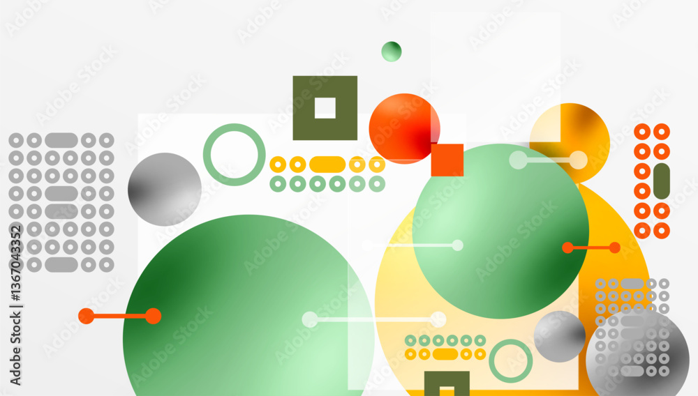 Aufkleber Circles and elements geometric abstract background