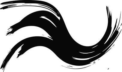 Abstract Black Grunge Brush Stroke Vector – High-Resolution Ink Texture for Creative Work