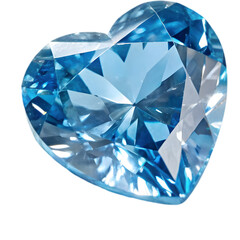 Blue Heart Gem: Stunning Jewel Image isolated on transparent background