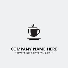 Cup illustration black and white for logo company vector image

