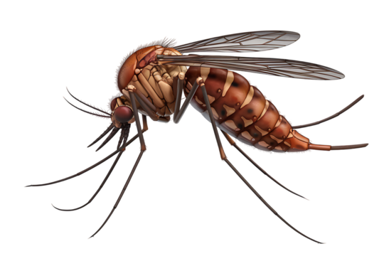 A Detailed Illustration of an Anopheles Mosquito Species isolated on transparent background 
