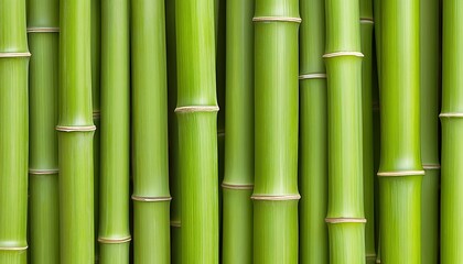 Fototapeta premium Forest of Bamboo Stalks Verdant Natural Environment Background Fresh Green Growing Plants