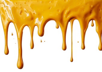 Cheese dripping down the sides isolated on transparent or white background