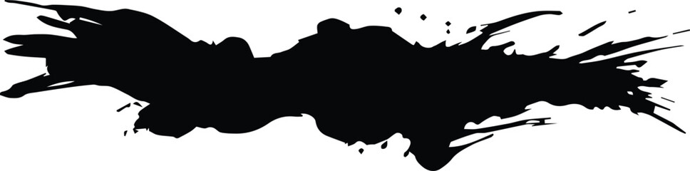 Obraz premium Vector Black Paint Brush Stroke – Abstract Grunge Texture for Logos, Ads, and Social Media