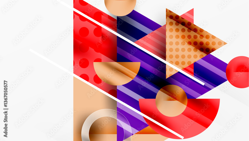 Poster Sleek abstract background - layered triangles with vibrant gradient tones. Semi-transparent shapes add depth and contemporary aesthetic