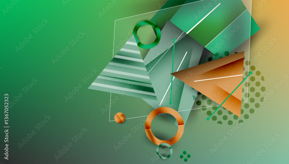 Poster Abstract background geometric design with colorful gradients
