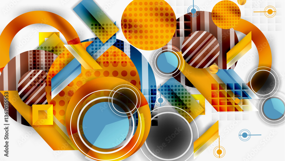 Aufkleber Dynamic complex geometric abstract background