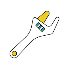 wrench lineal color line icon with white background vector stock illustration