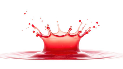 Red Liquid Splash Crown on Black Background