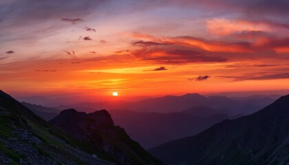 Obraz premium sunset in the mountains