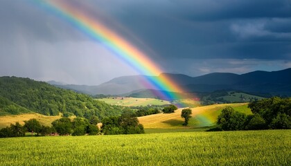 Obraz premium rainbow over the mountains